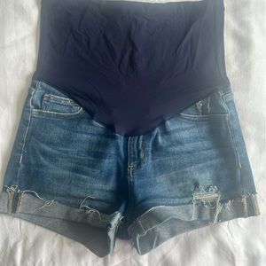 Denim maternity shorts size medium
